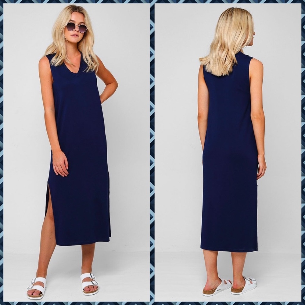 RAG AND BONE PHOENIX VEE DRESS ROYAL BLUE